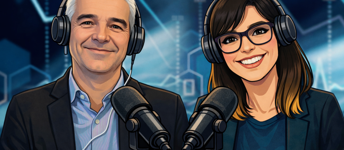 Caricatura di Paola Falorio del Comitato Scientifico di AISIS e Luca Capitani, Vicepresidente AISIS che conducono questa puntata di AISIS Talk